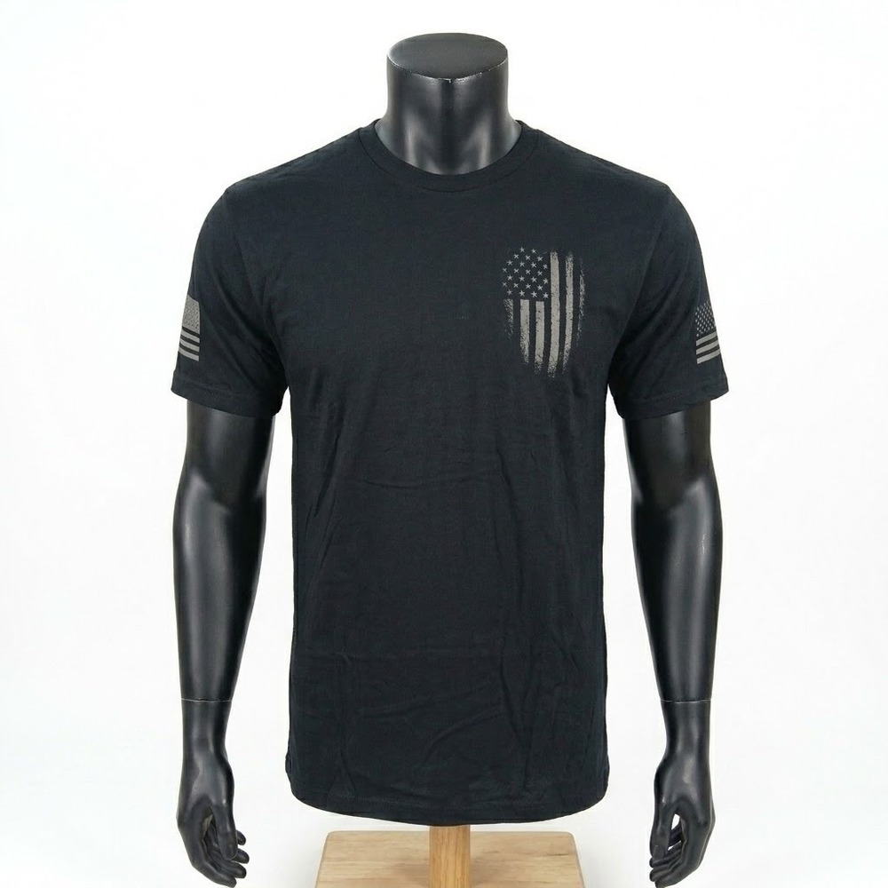 American Apparel Mens 3XL Black Warrior American Flag Graphic TShirt Fine Jersey